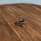 Alternative Creepy Gothic Tentacle Ring Darkened Silver Tone - Size Q 1/2