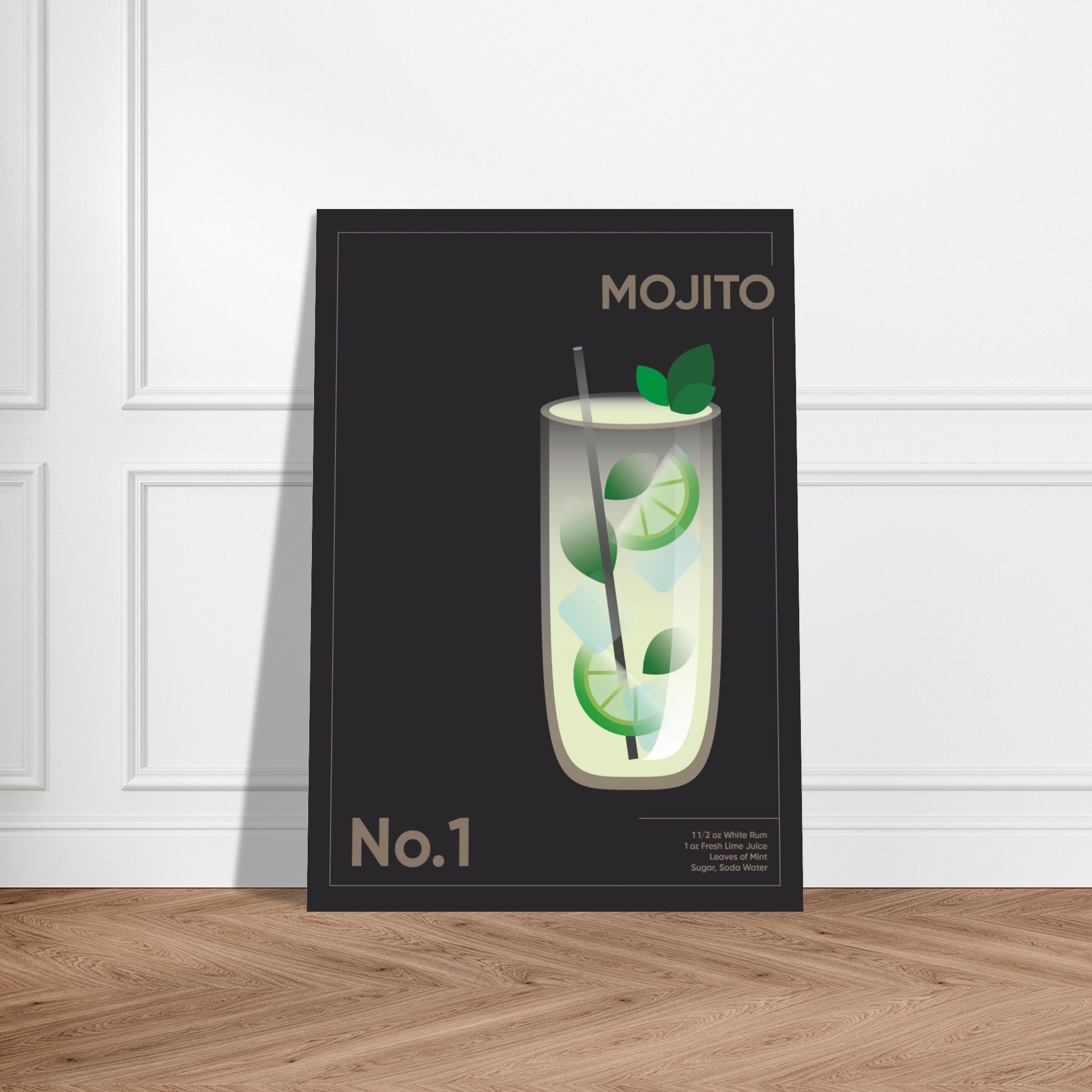 Cocktail 'Mojito' - Premium Matte Paper Poster