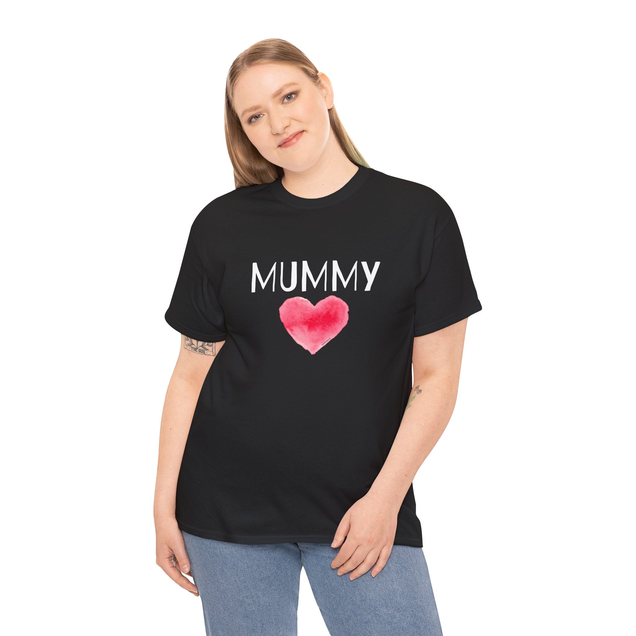 Mummy Heart Printed T-Shirt 100% Cotton Novelty Mum Mom Tee Birthday Mother's Day Gift