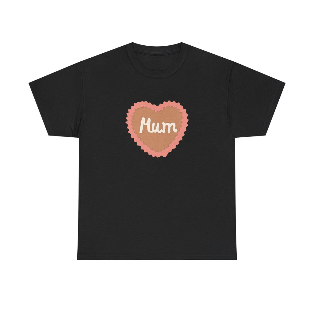 Mum Heart Printed T-Shirt 100% Cotton Novelty Love Heart Mum Mom Tee Birthday Mother's Day Gift