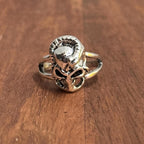 Sci-fi Gothic Alien Snake Skull Statement Ring Silver Tone Halloween Ring - Various Sizes