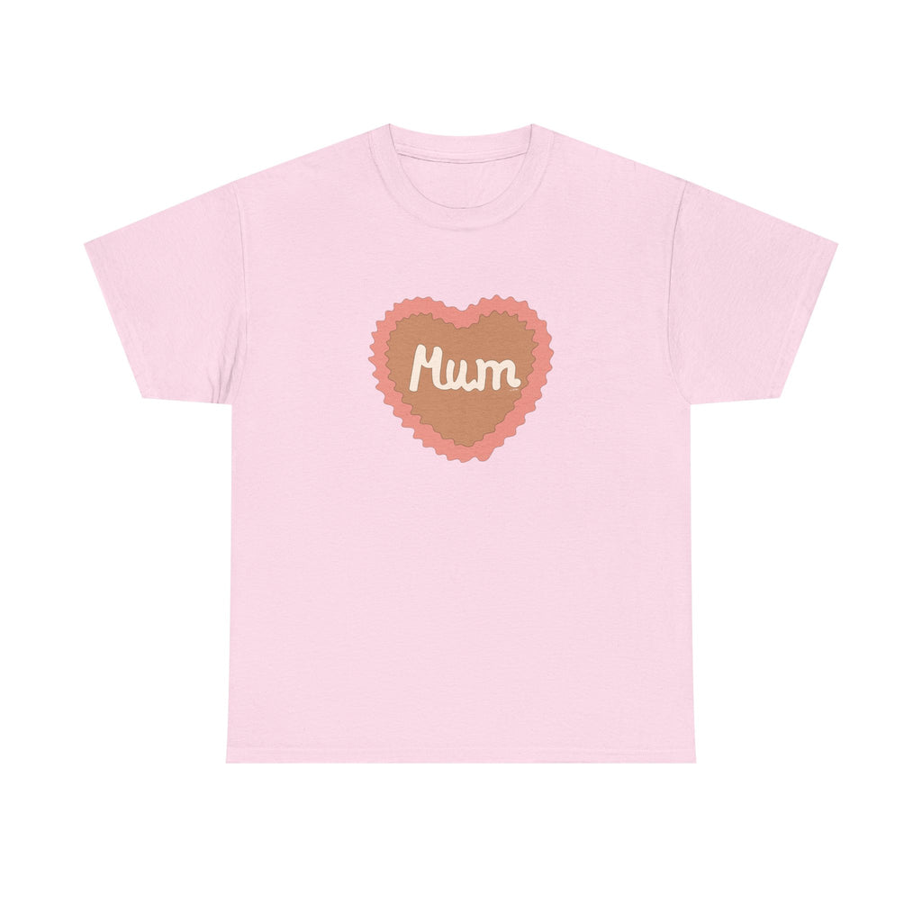 Mum Heart Printed T-Shirt 100% Cotton Novelty Love Heart Mum Mom Tee Birthday Mother's Day Gift