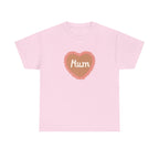 Mum Heart Printed T-Shirt 100% Cotton Novelty Love Heart Mum Mom Tee Birthday Mother's Day Gift