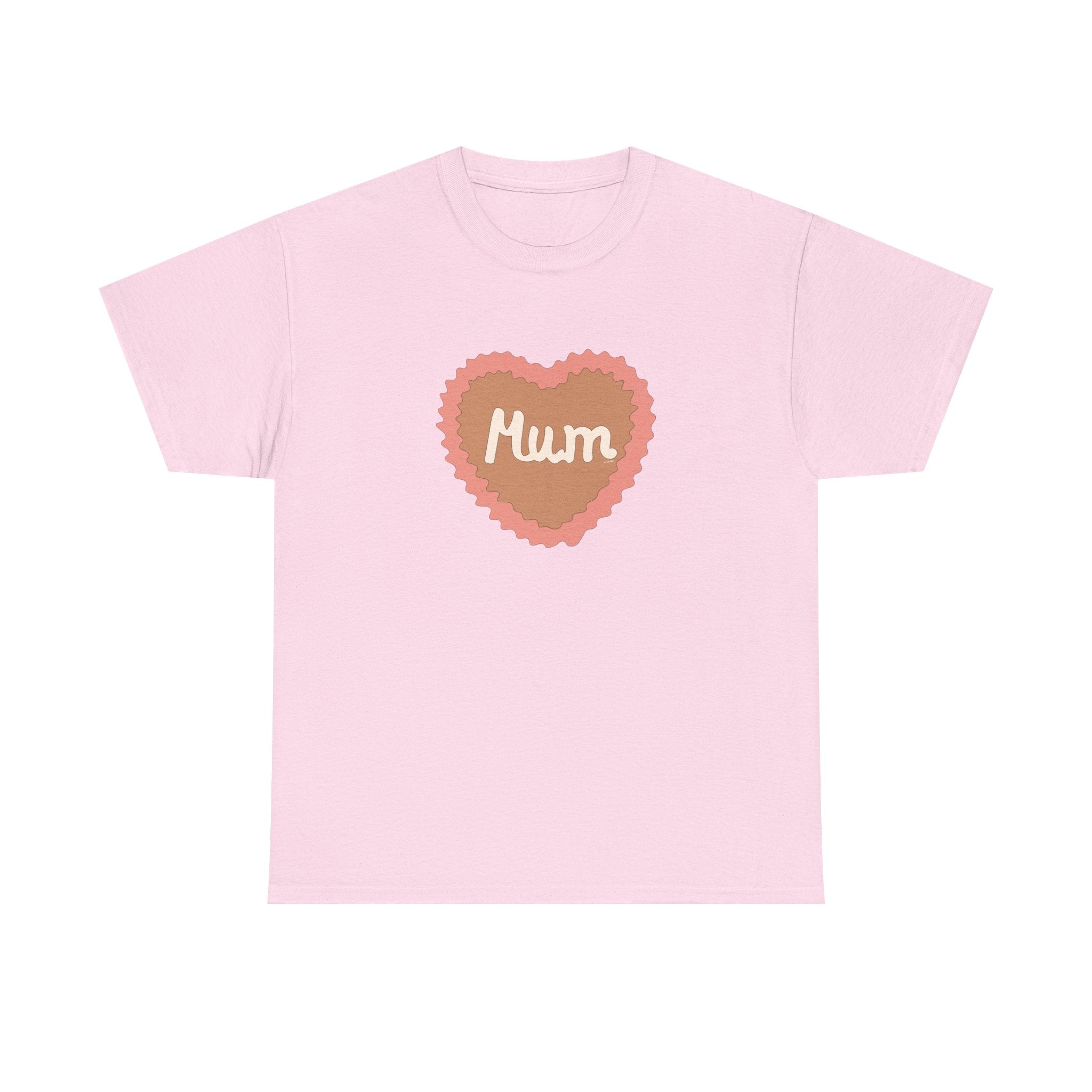 Mum Heart Printed T-Shirt 100% Cotton Novelty Love Heart Mum Mom Tee Birthday Mother's Day Gift