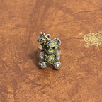 Diamante Princess Teddy Bear Crown Ring Silver Tone Various Colour Stones Adjustable Size