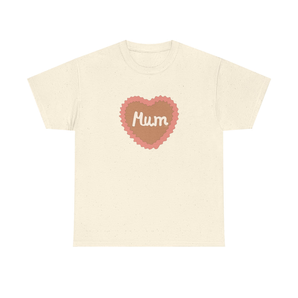 Mum Heart Printed T-Shirt 100% Cotton Novelty Love Heart Mum Mom Tee Birthday Mother's Day Gift