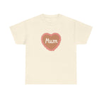 Mum Heart Printed T-Shirt 100% Cotton Novelty Love Heart Mum Mom Tee Birthday Mother's Day Gift