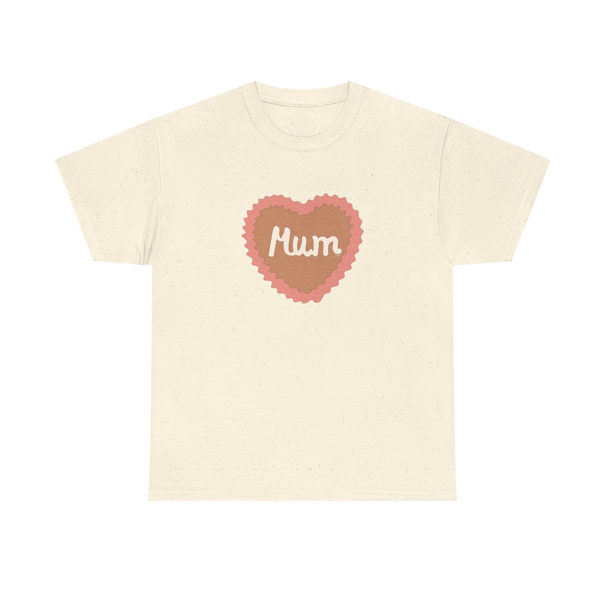 Mum Heart Printed T-Shirt 100% Cotton Novelty Love Heart Mum Mom Tee Birthday Mother's Day Gift