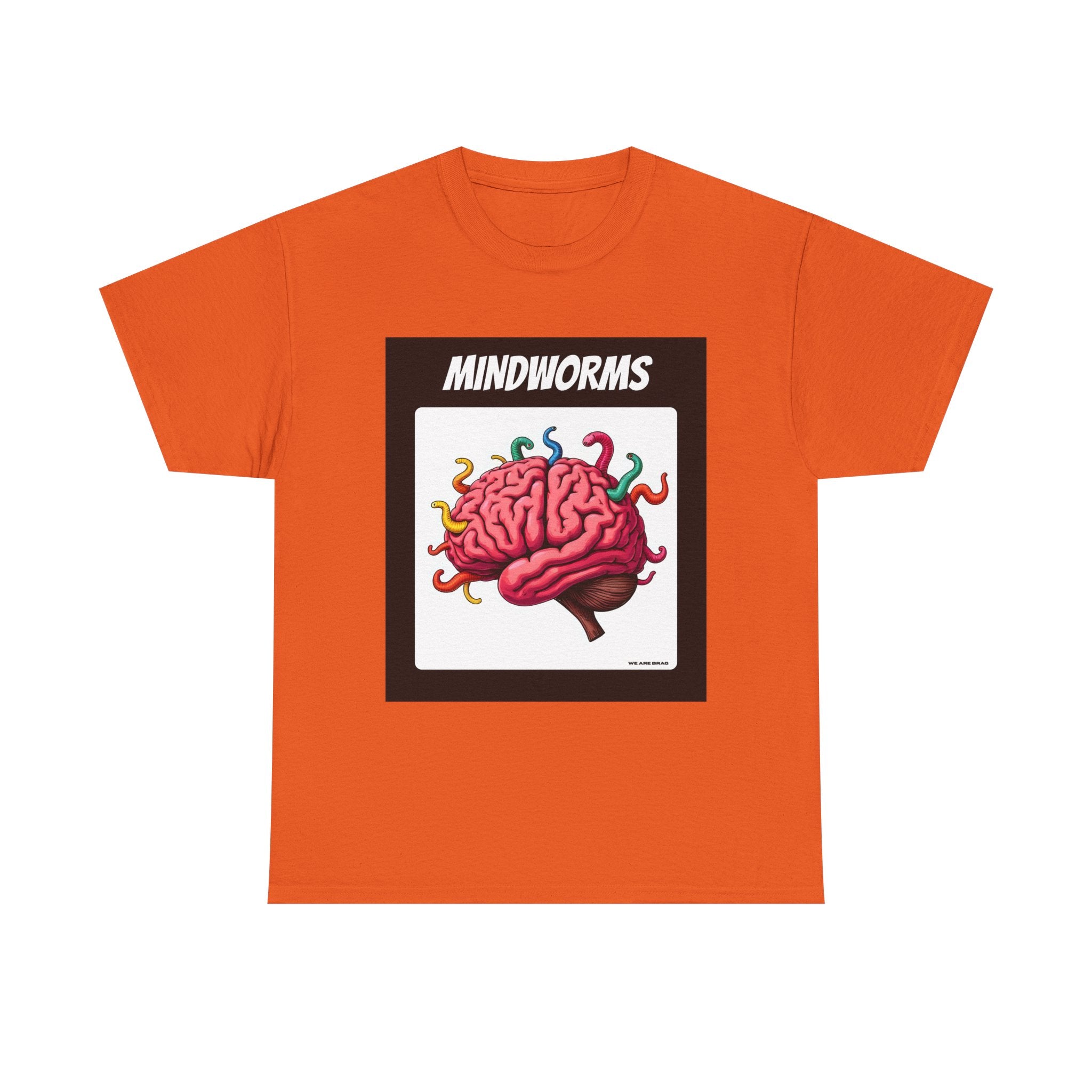 Mindworms Brain Printed T-Shirt 100% Cotton Weird Retro Novelty Worms Tee