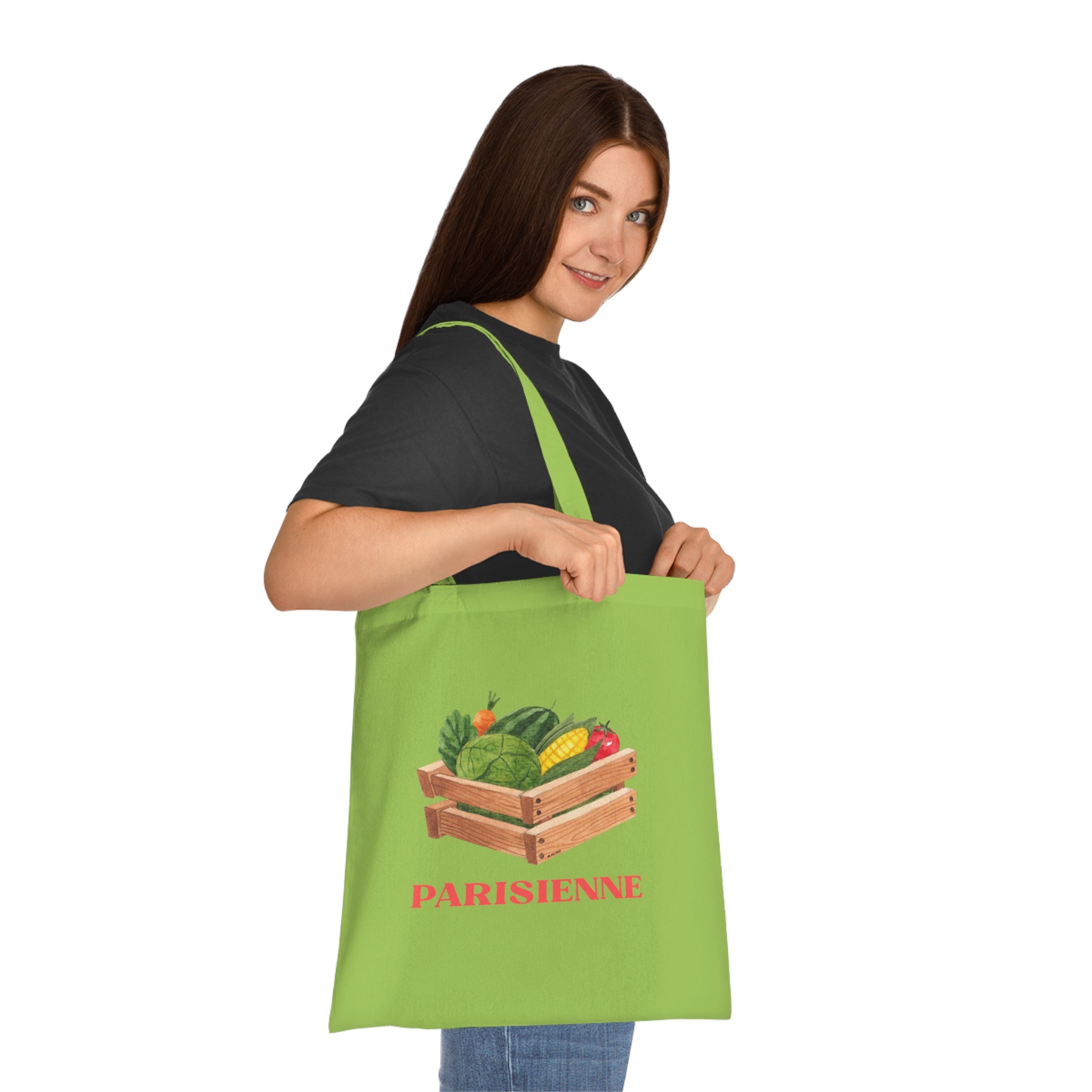 Parisienne Vegetables Printed Cotton Tote Bag Reusable Shopping Bag Gift