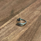 Unique Wrap Around Peacock Ring Silver Tone Adjustable - Size R 1/2