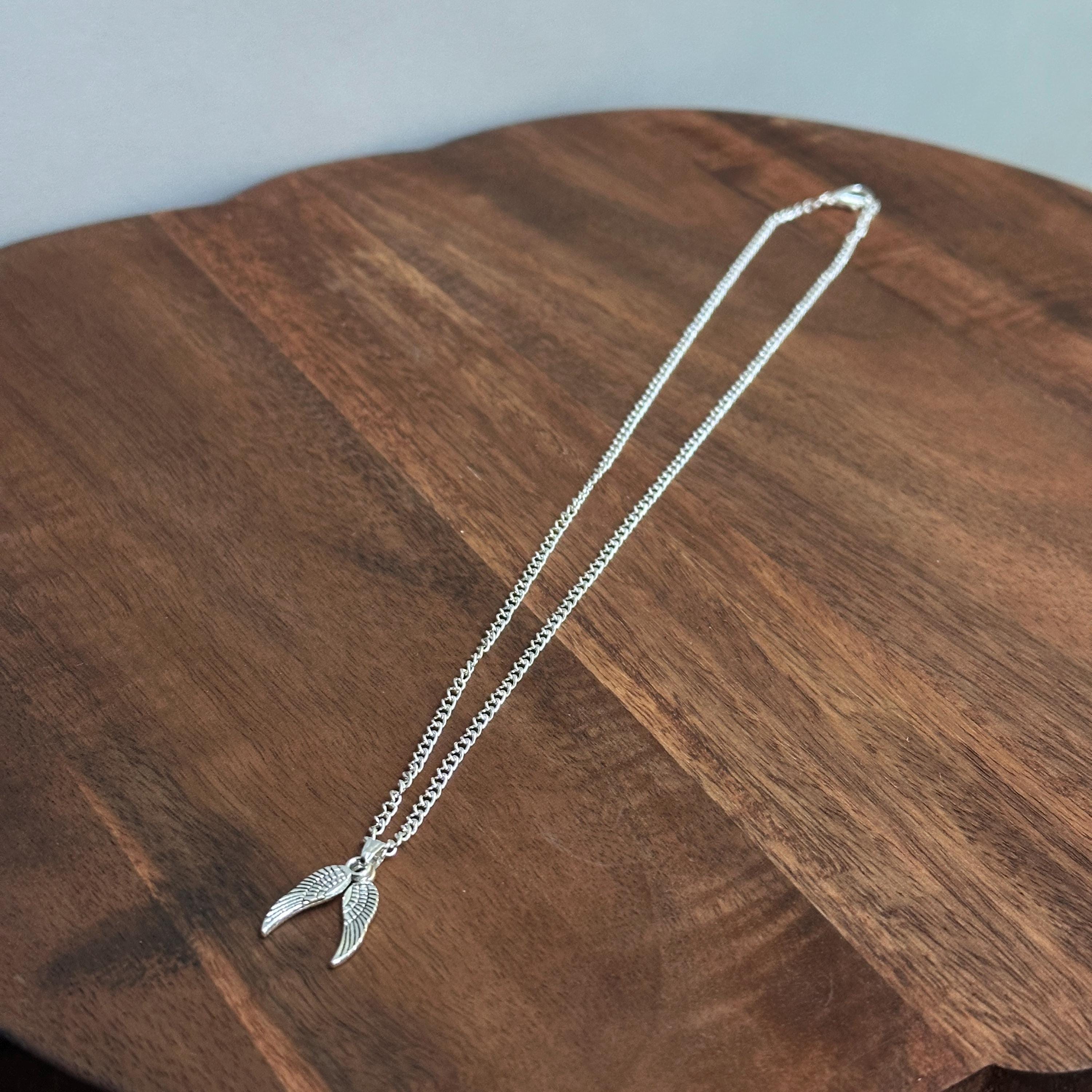 Handmade Native American Double Wings Pendant Necklace Silver Plate Lucky Charm Gift