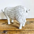 Large Classic Shabby Chic Pig Ornament Figurine White Unique Kitchen Homeware Gift 29cm