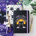 Gothic Gifts Cute and Creepy Print A5 Notebook with Amethyst Pen