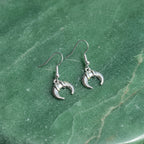 Crescent Horn Charm Drop Earrings
