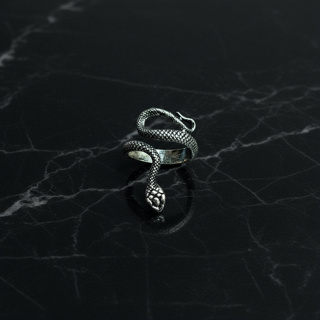 Gothic Snake Adjustable Ring