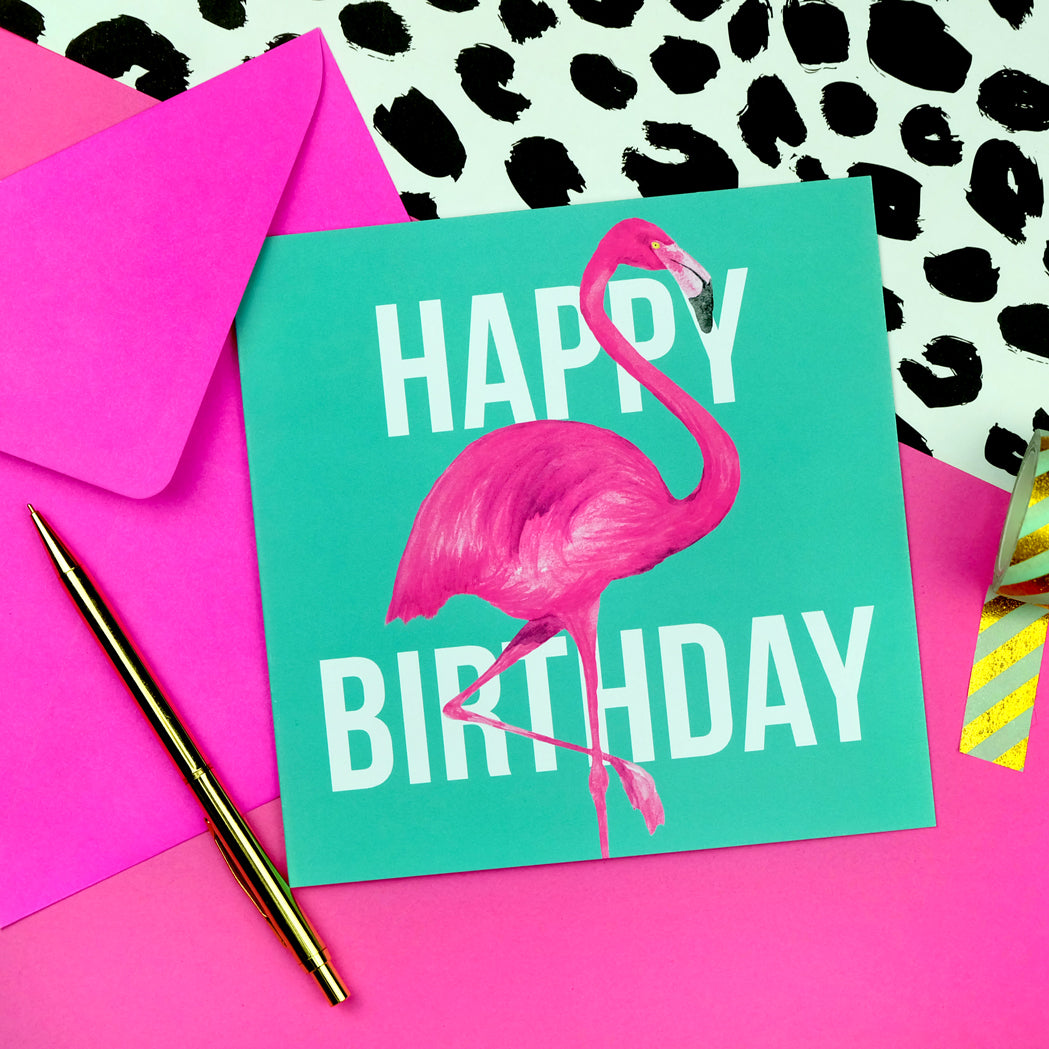Flamingo Birthday Card