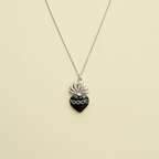 Black Gothic Infinity Heart Pendant Necklace