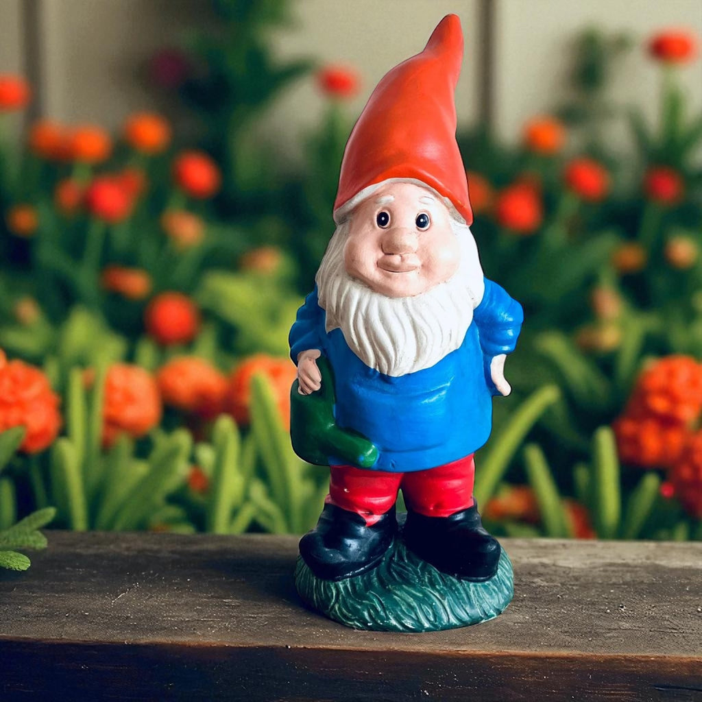 Classic Novelty Retro Garden Gnome Blue/Red Statue Unique Gift 23cm