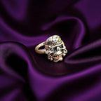 Alternative Gothic Biker Skull & Crossbones Bandana Ring Silver Tone Halloween Pirate Ring - Various