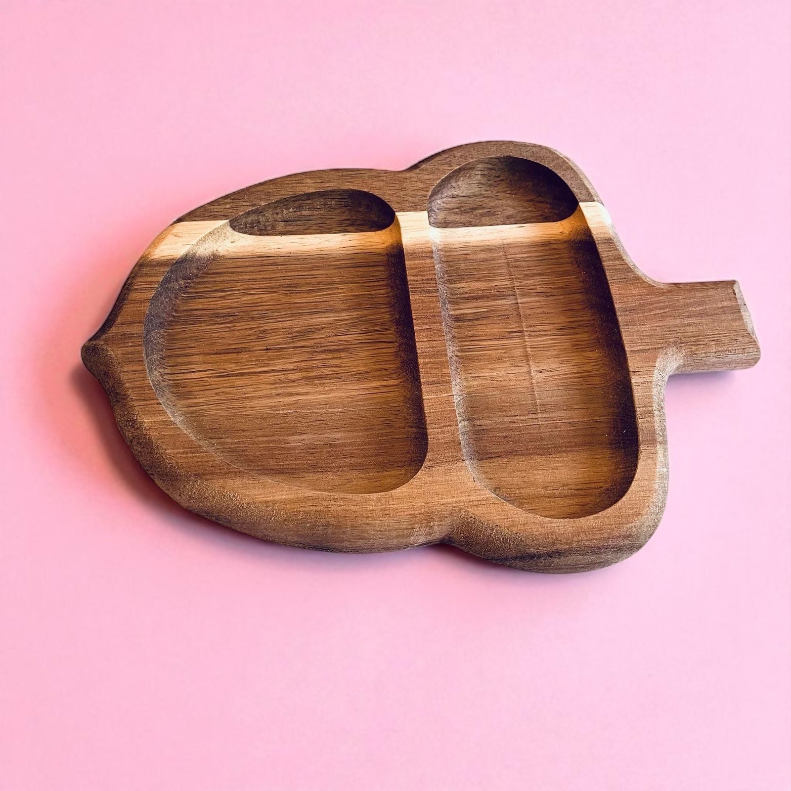 Handmade Acacia Wooden Acorn Trinket/Ring Dish Bowl 20cm