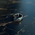 Unique Wrap Around Peacock Ring Silver Tone Adjustable - Size R 1/2