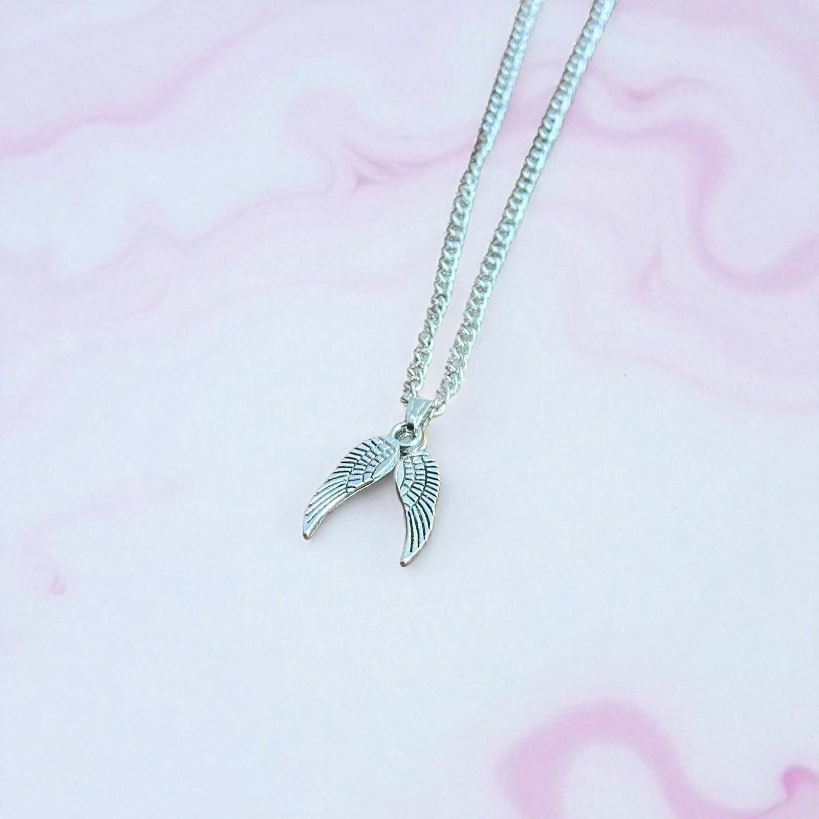 Handmade Native American Double Wings Pendant Necklace Silver Plate Lucky Charm Gift