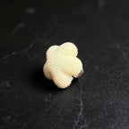 Novelty Cream Puffy Diamante Starfish Ring Silver Tone Adjustable Size