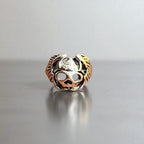 Gothic Horror Biker Bat Skull Statement Ring Silver Tone Halloween Ring - Various Sizes