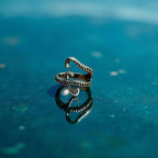 Alternative Creepy Gothic Tentacle Ring Darkened Silver Tone - Size Q 1/2