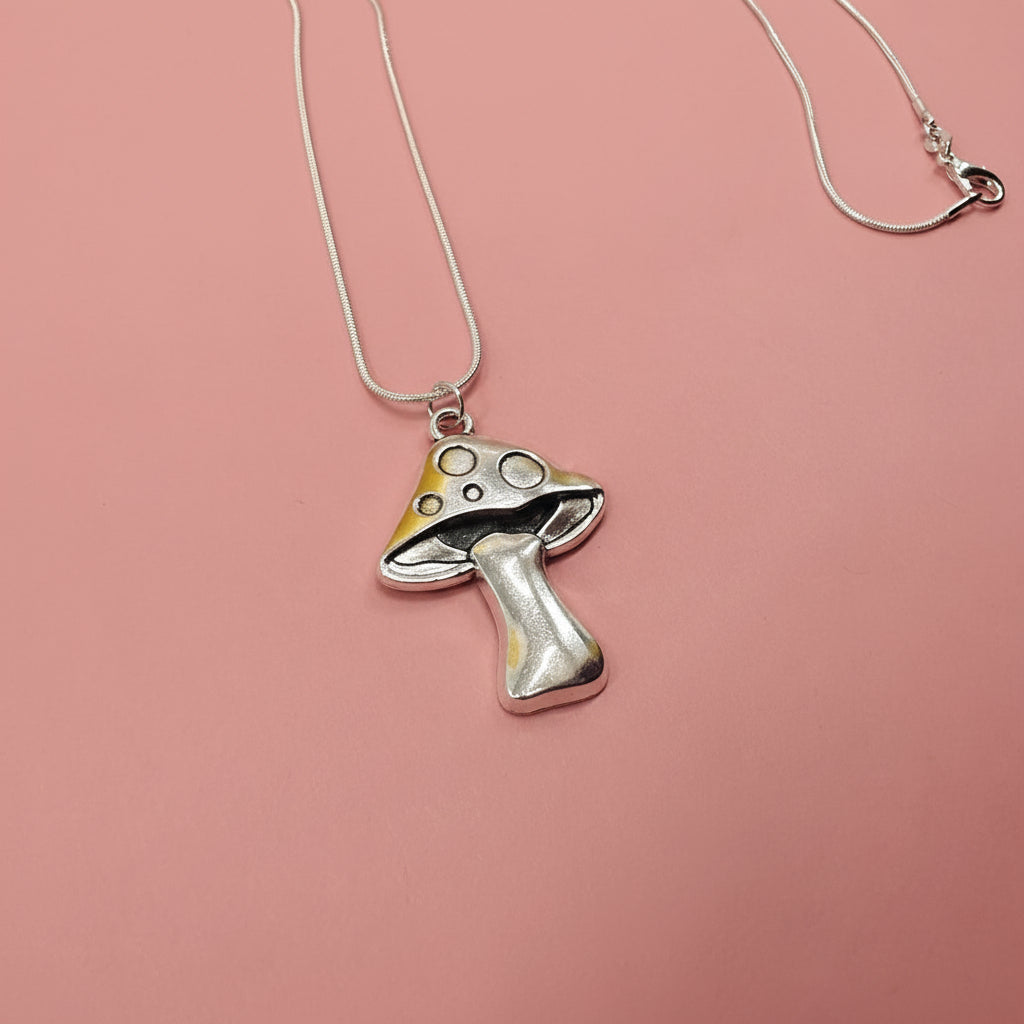 Toadstool Mushroom Pendant Necklace