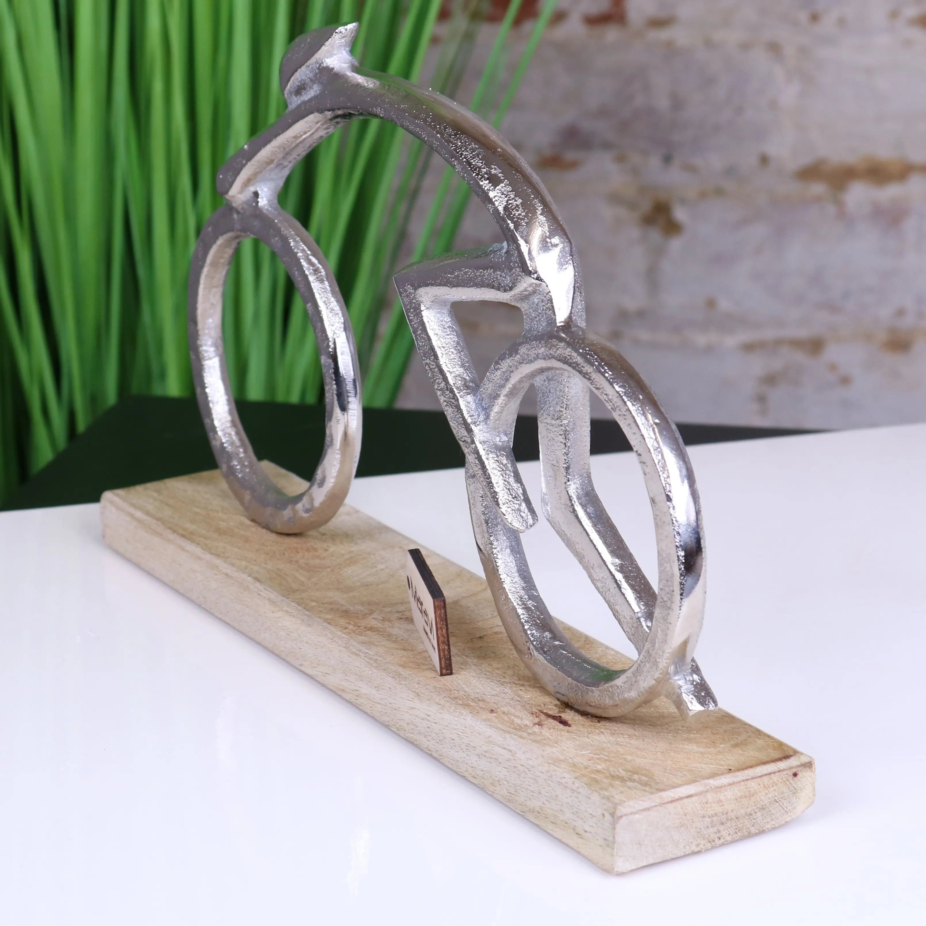 Lalpani Aluminium Cyclist Ornament 31cm