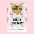 Pocket Hug - World’s Best Mum | Thoughtful Gift from Kids | Keepsake Token for Sending Hugs, Saying I Love You & Thank You to Mum
