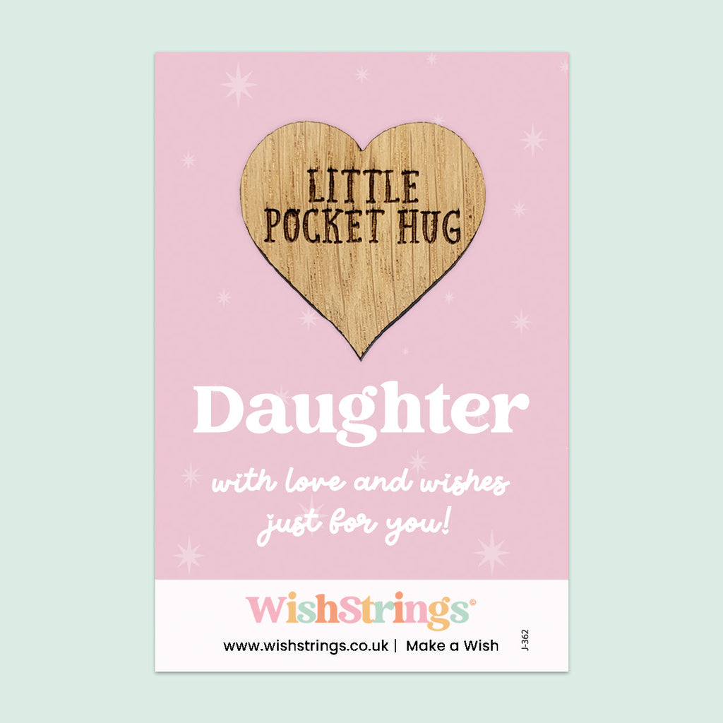 WishStrings “Daughter” Pocket Hug | Thoughtful Gift from Mum or Dad | Sentimental Keepsake Token | Thinking of You Gift for Daughter | Gift Under £5