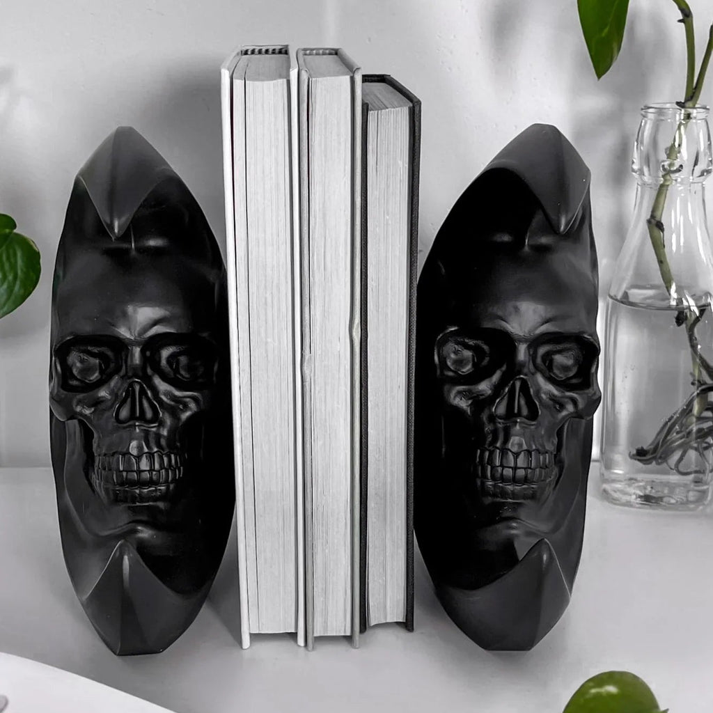 Killstar Luna Morte Skull Moon Bookends