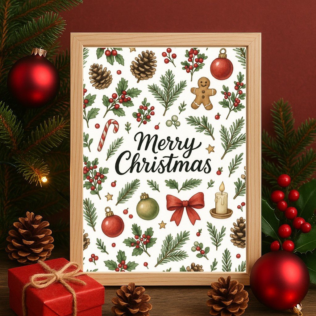 Merry Christmas Wall Art Print