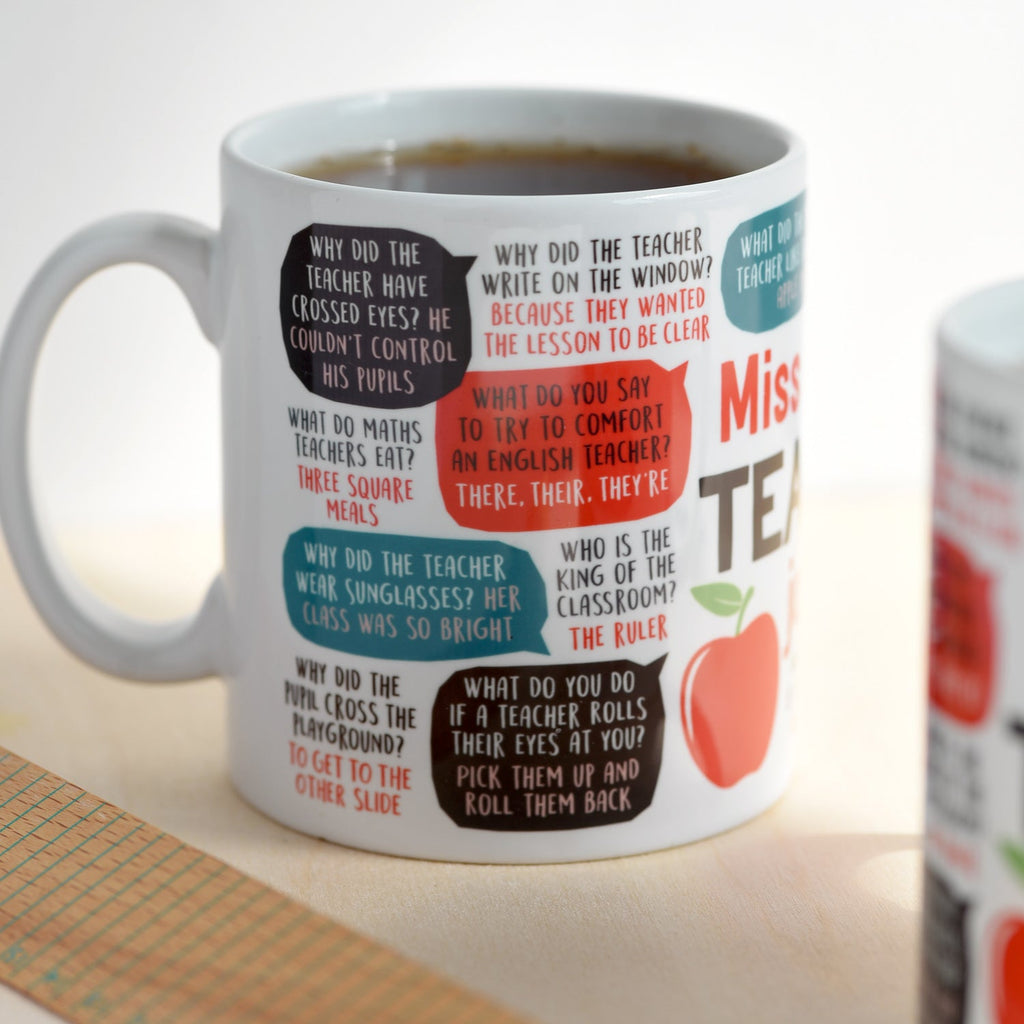 Personalised Teacher Jokes Mug