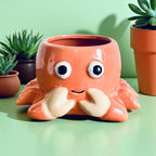 Novelty Orange Crab Planter Garden Plant Pot Unique Homeware Gift 18cm