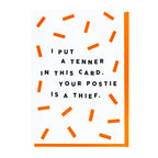 Your Postie Is A Thief Birthday Card