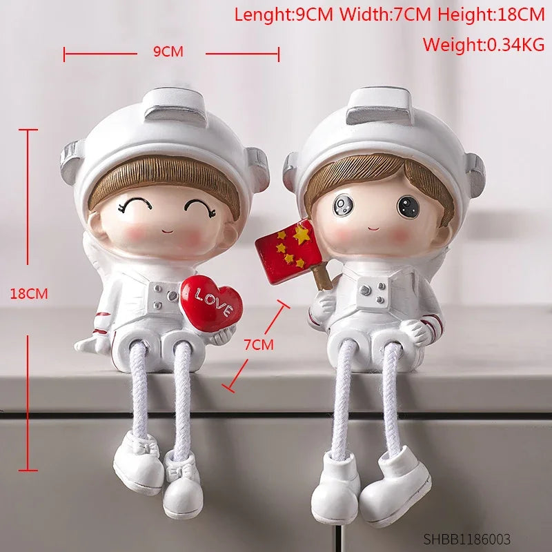 Nordic Cute Resin Hanging Dolls – Sitting Figurine Ornaments for Home Décor