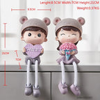 Nordic Cute Resin Hanging Dolls – Sitting Figurine Ornaments for Home Décor