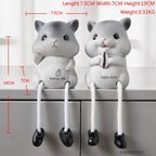 Nordic Cute Resin Hanging Dolls – Sitting Figurine Ornaments for Home Décor