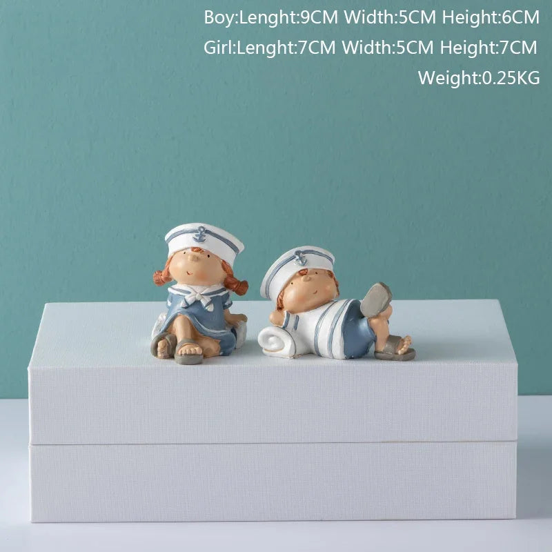 Nordic Cute Resin Hanging Dolls – Sitting Figurine Ornaments for Home Décor