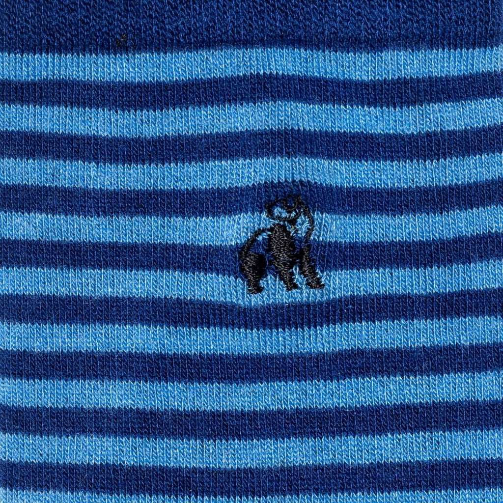 Sky Blue Narrow Striped Bamboo Socks