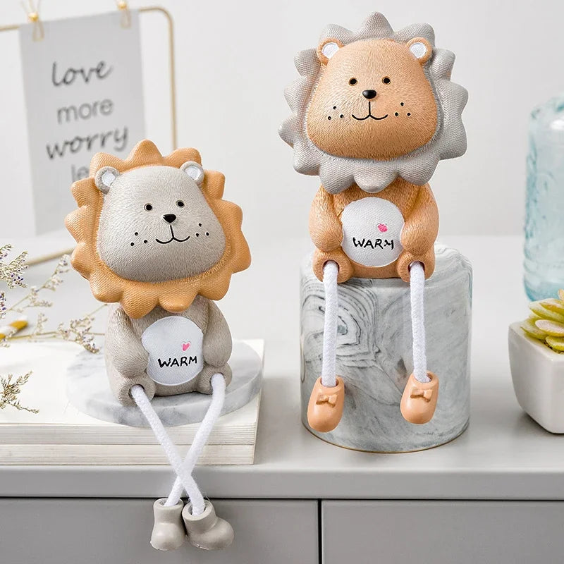 Nordic Cute Resin Hanging Dolls – Sitting Figurine Ornaments for Home Décor