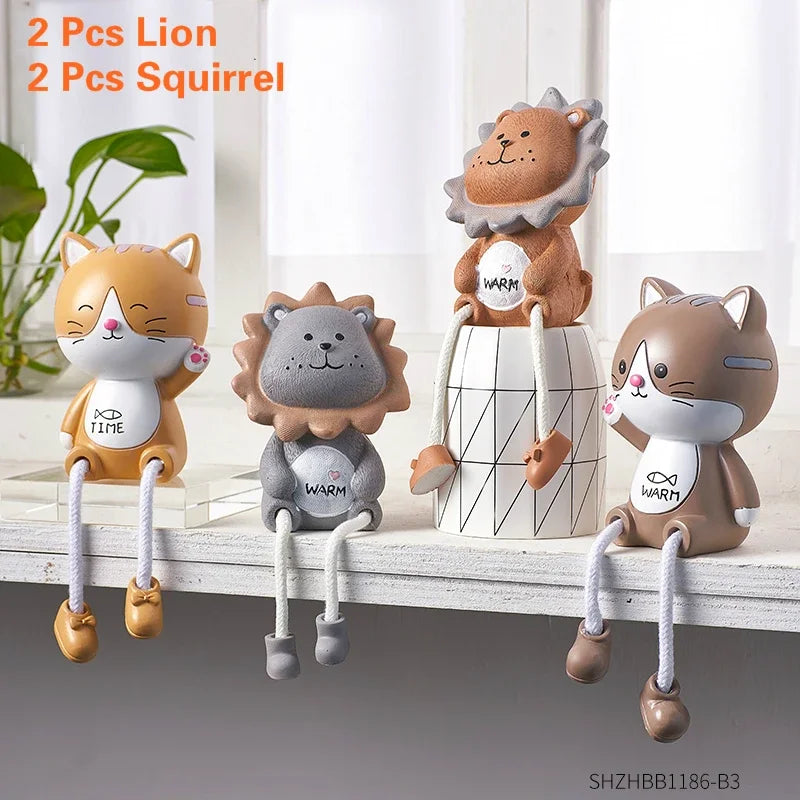 Nordic Cute Resin Hanging Dolls – Sitting Figurine Ornaments for Home Décor