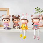 Nordic Cute Resin Hanging Dolls – Sitting Figurine Ornaments for Home Décor