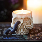 Gothic Gifts Skull Tealight Holder with Snake