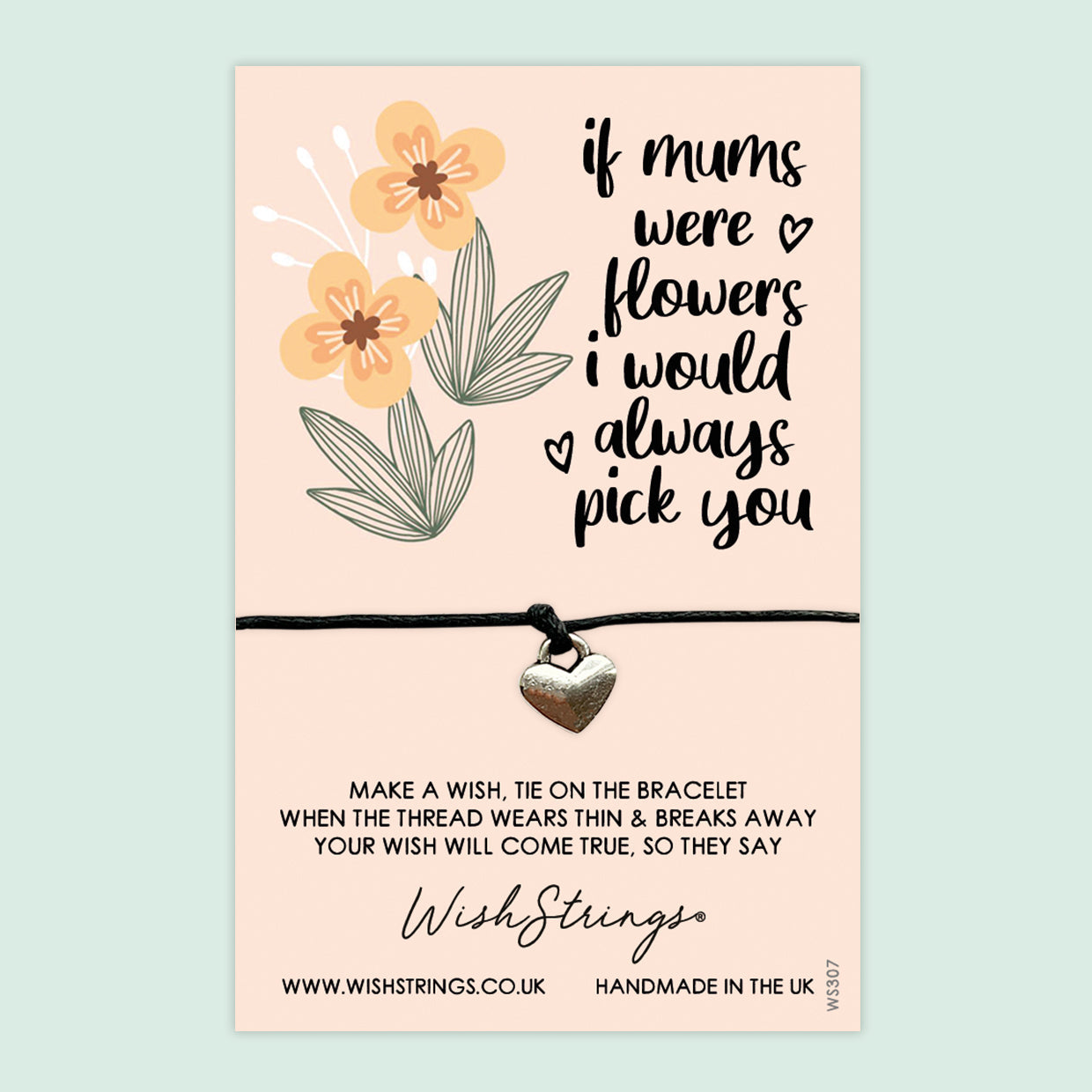 Wish Bracelet Mum – Handmade Floral Wish Bracelet | Mother's Day Gift Card Included