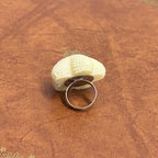 Novelty Cream Puffy Diamante Starfish Ring Silver Tone Adjustable Size